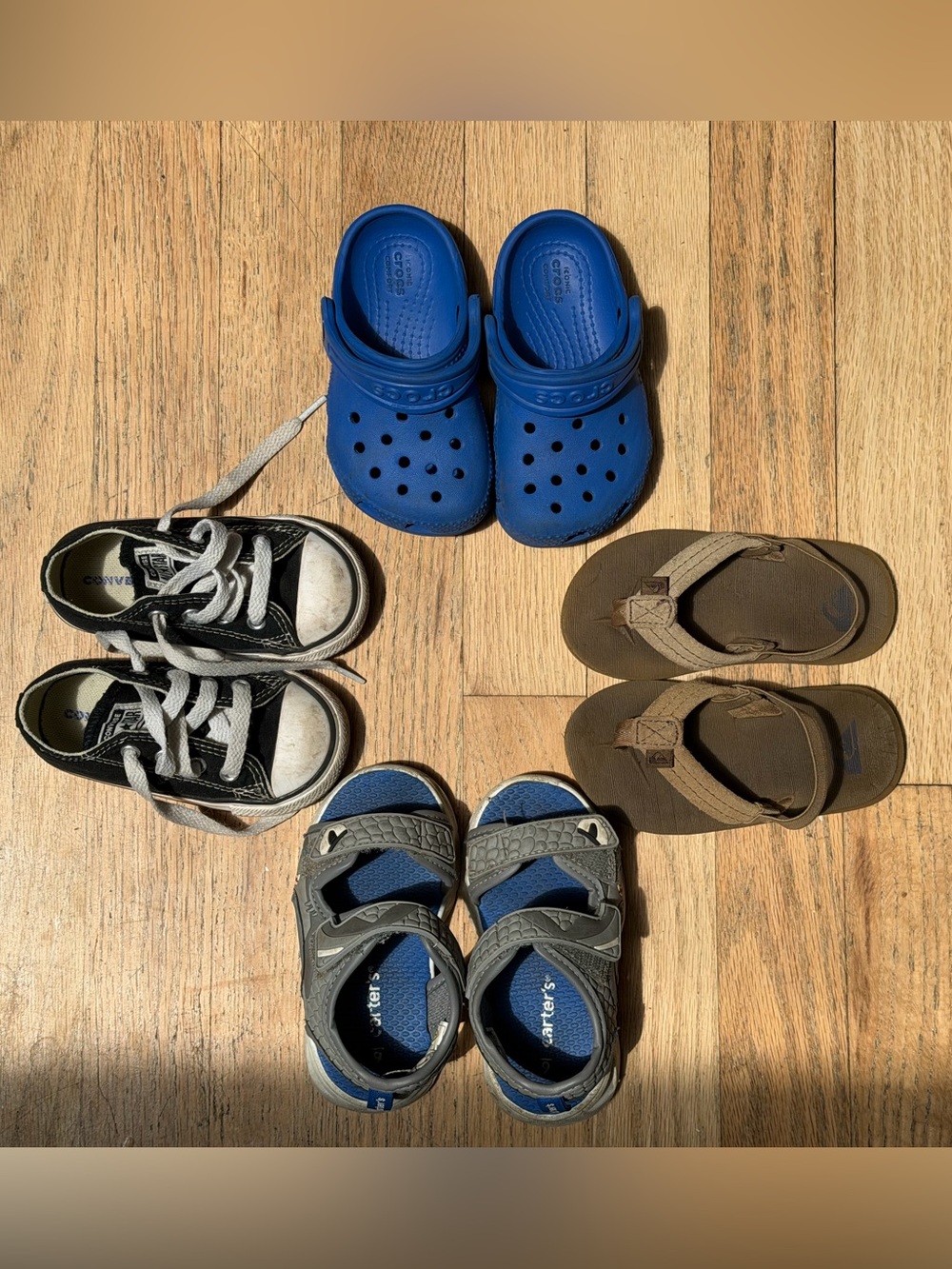 Toddler Kids Shoes Bundle sizes 5 & 6 - Crocs, Converse, Quicksilver & Carter’s